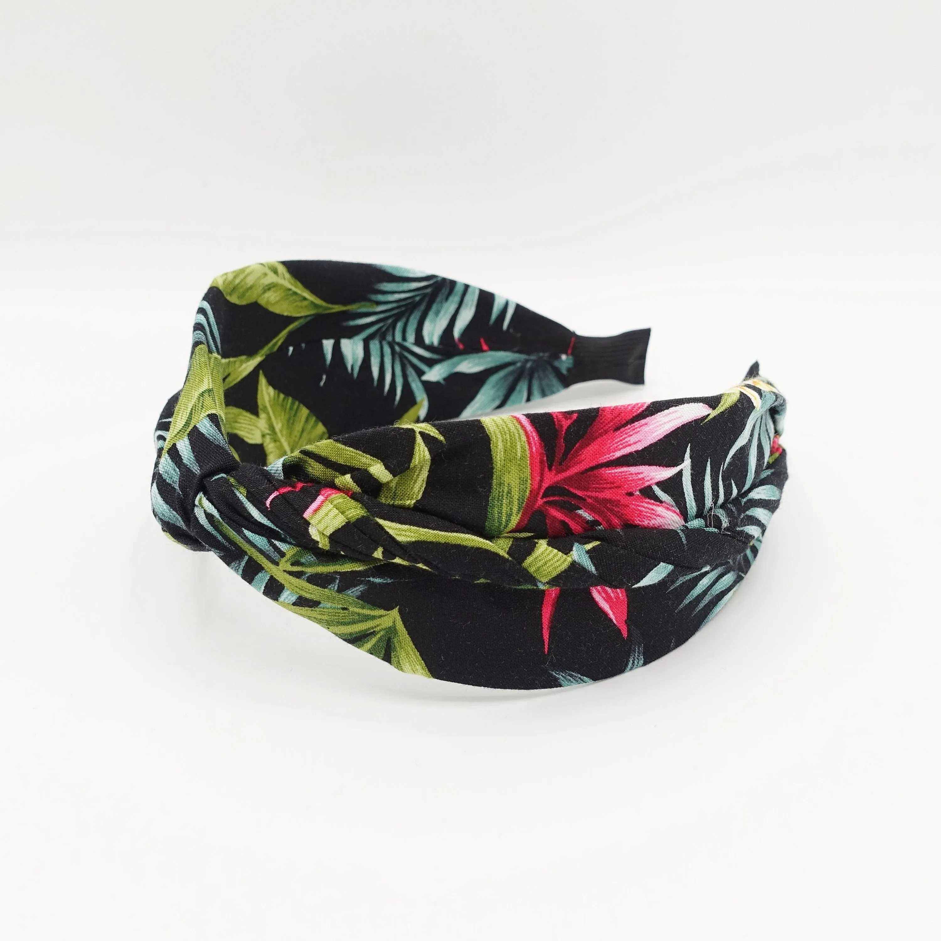 linen leaf print headband vacation hairband for women