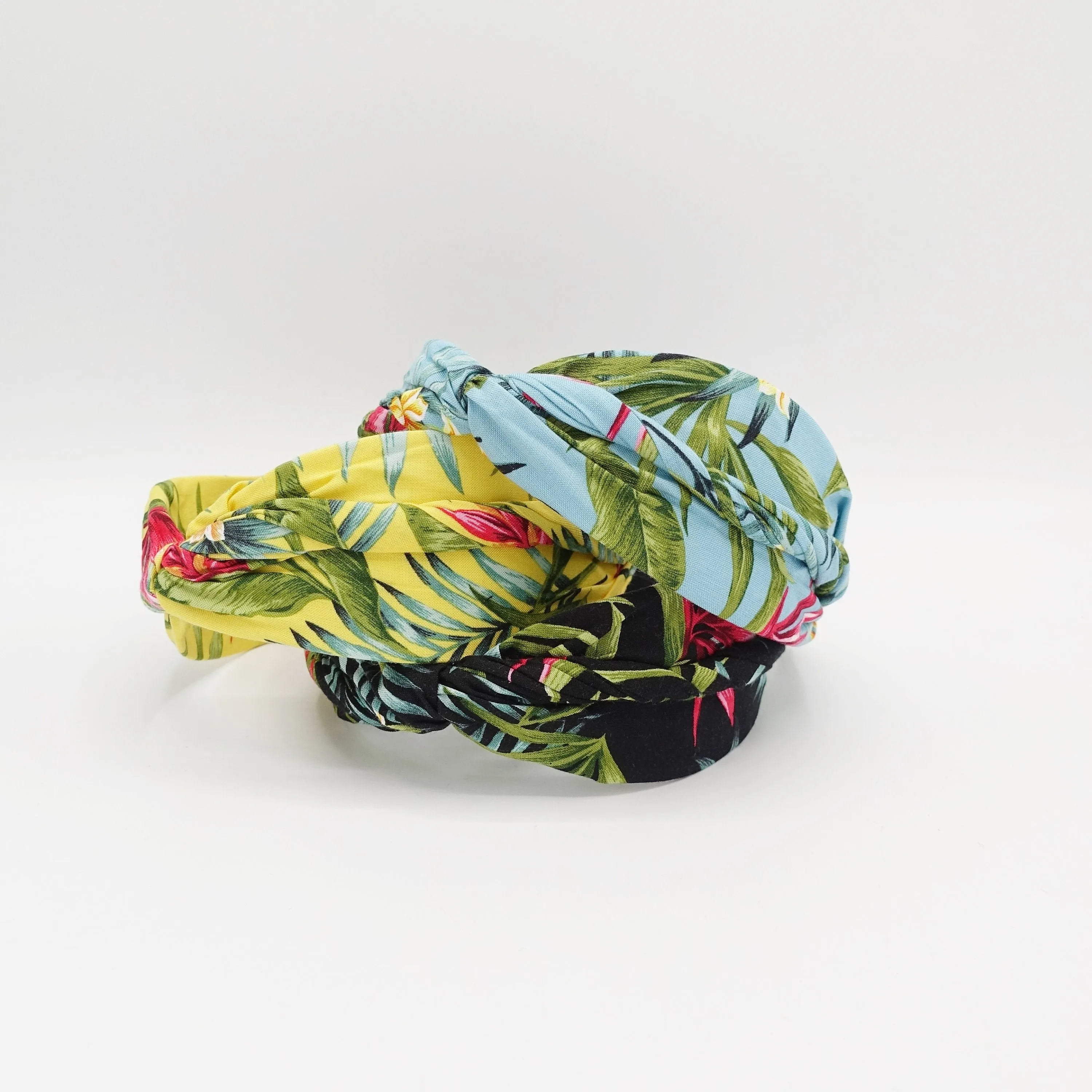linen leaf print headband vacation hairband for women