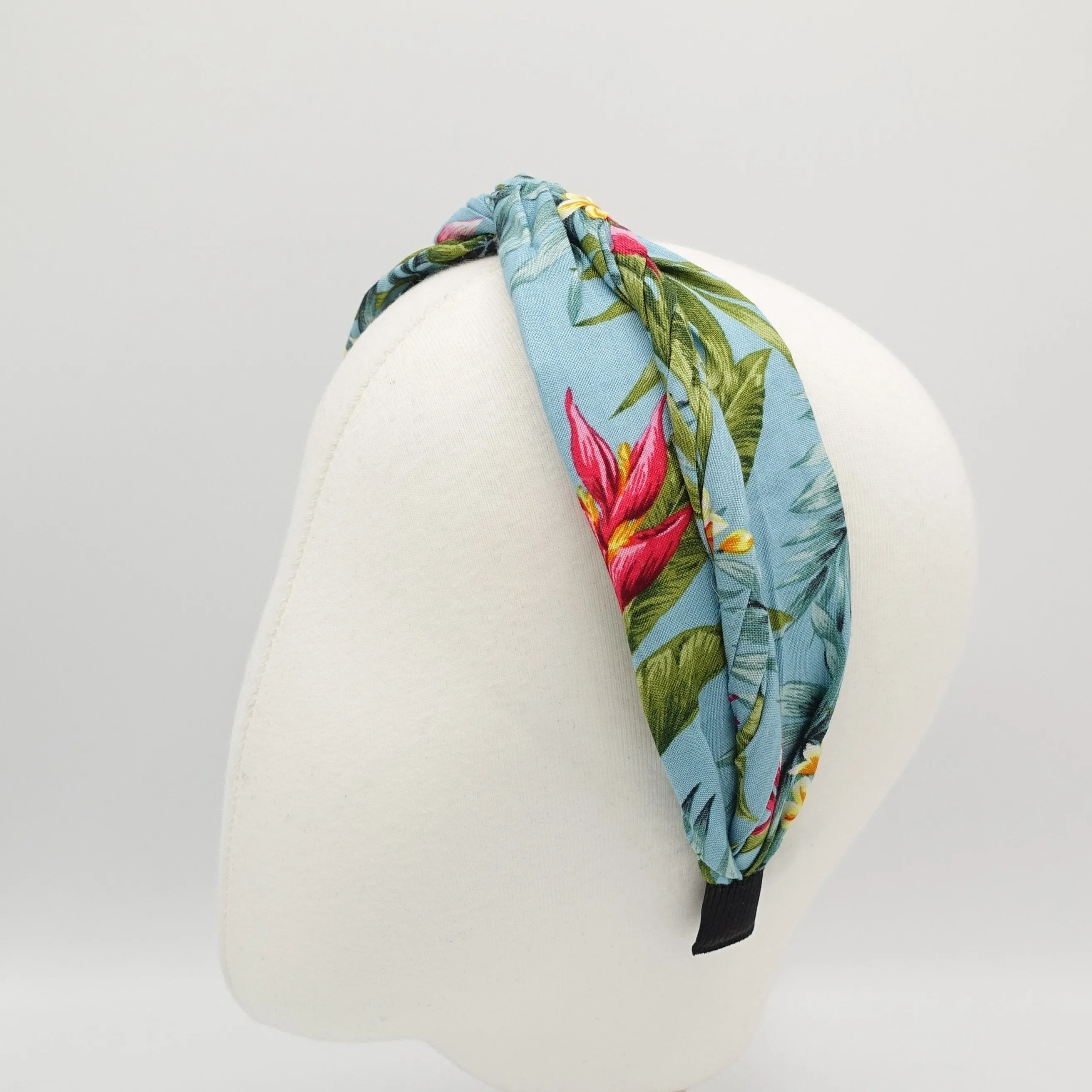 linen leaf print headband vacation hairband for women