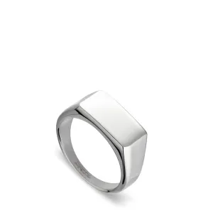 Locality Narrow Signet Ring Shiny Silver
