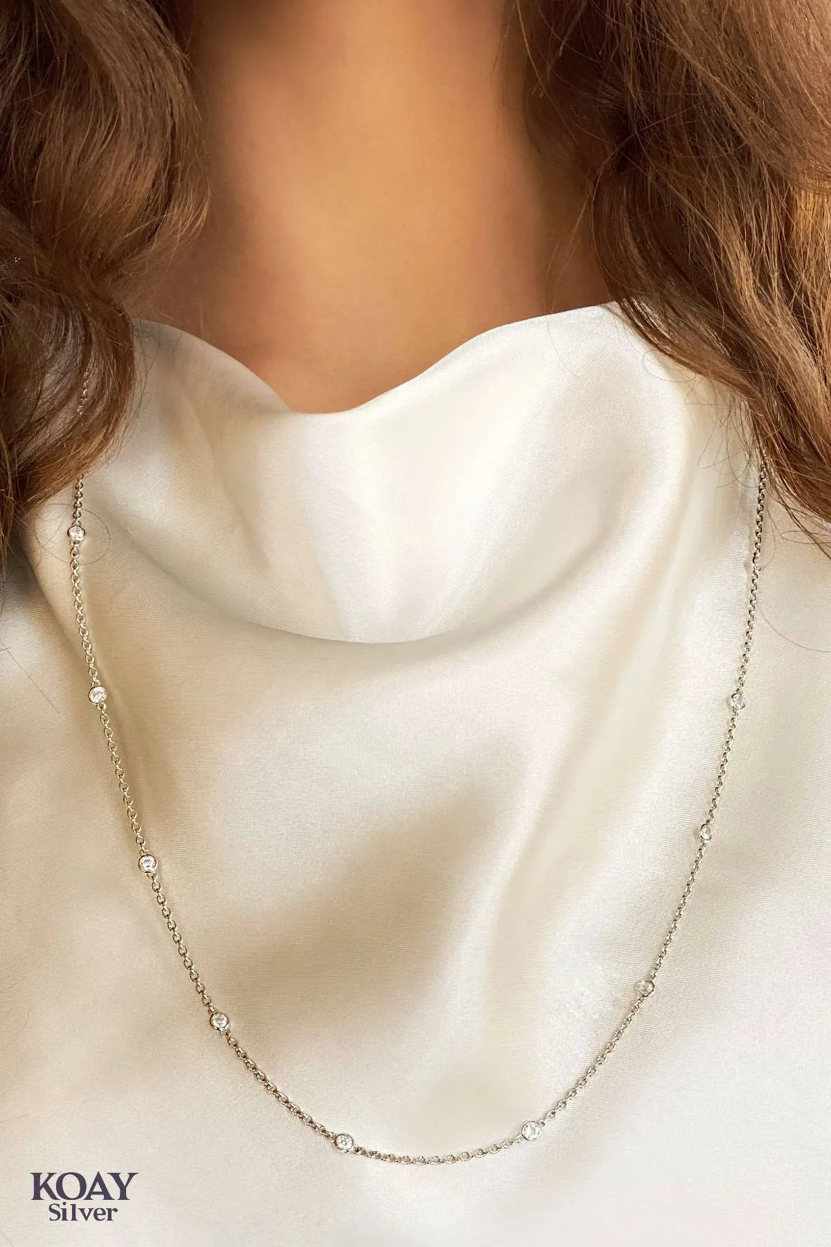 Long Zircons (02) Necklace