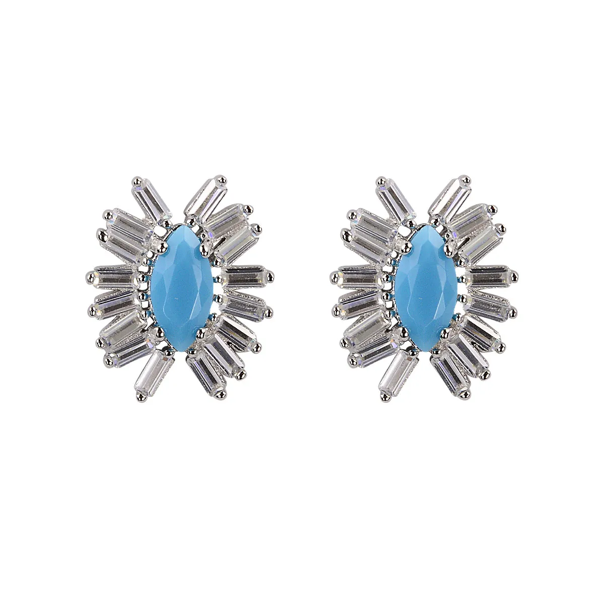 LYDIA EVIL EYE TURQUOISE BAGUETTE STUDS