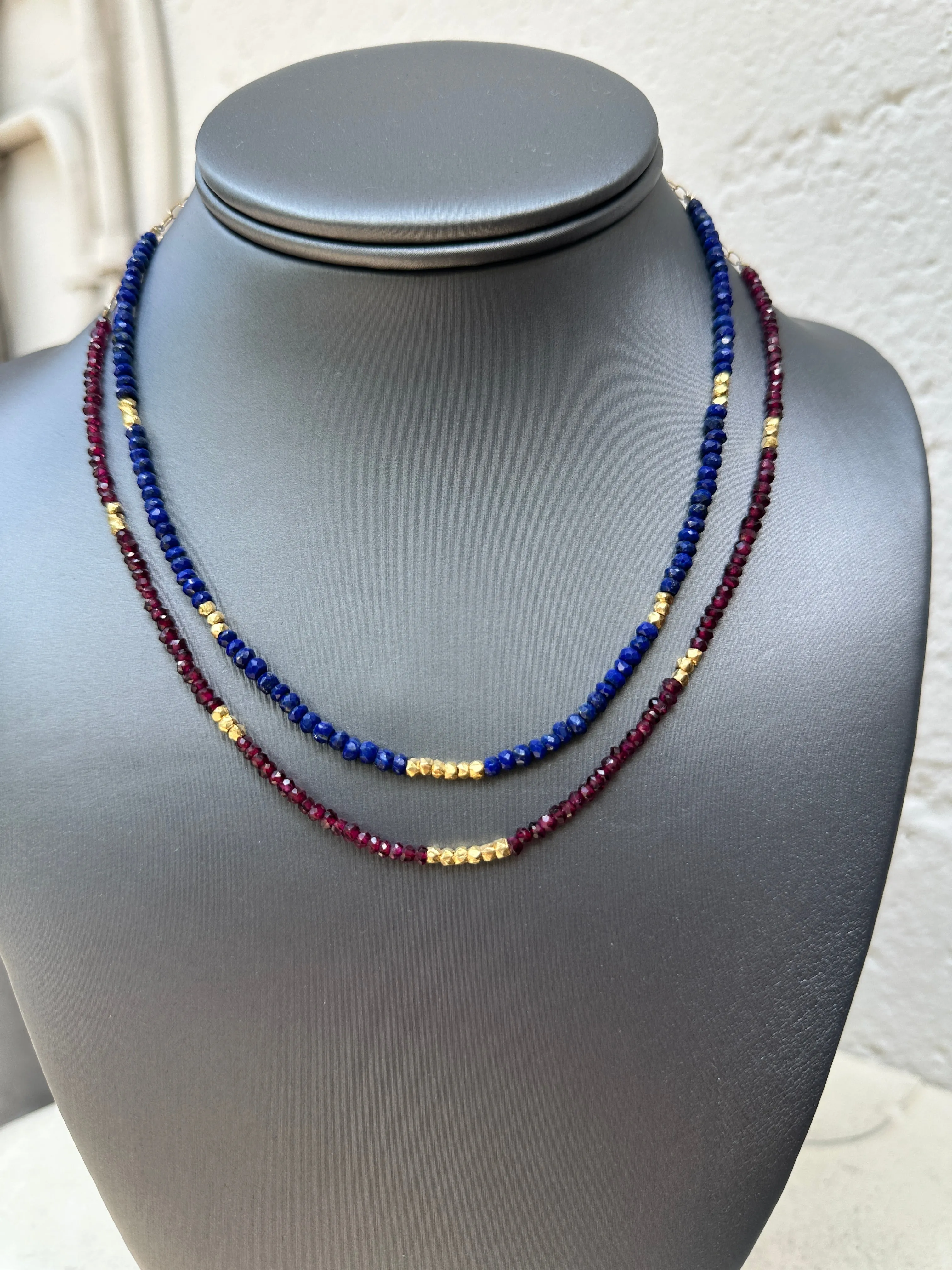 Lyra Banded Gemstone Necklace