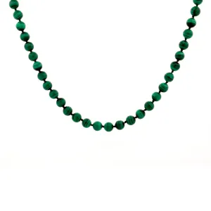Malachite gemstone necklace 8 mm stone
