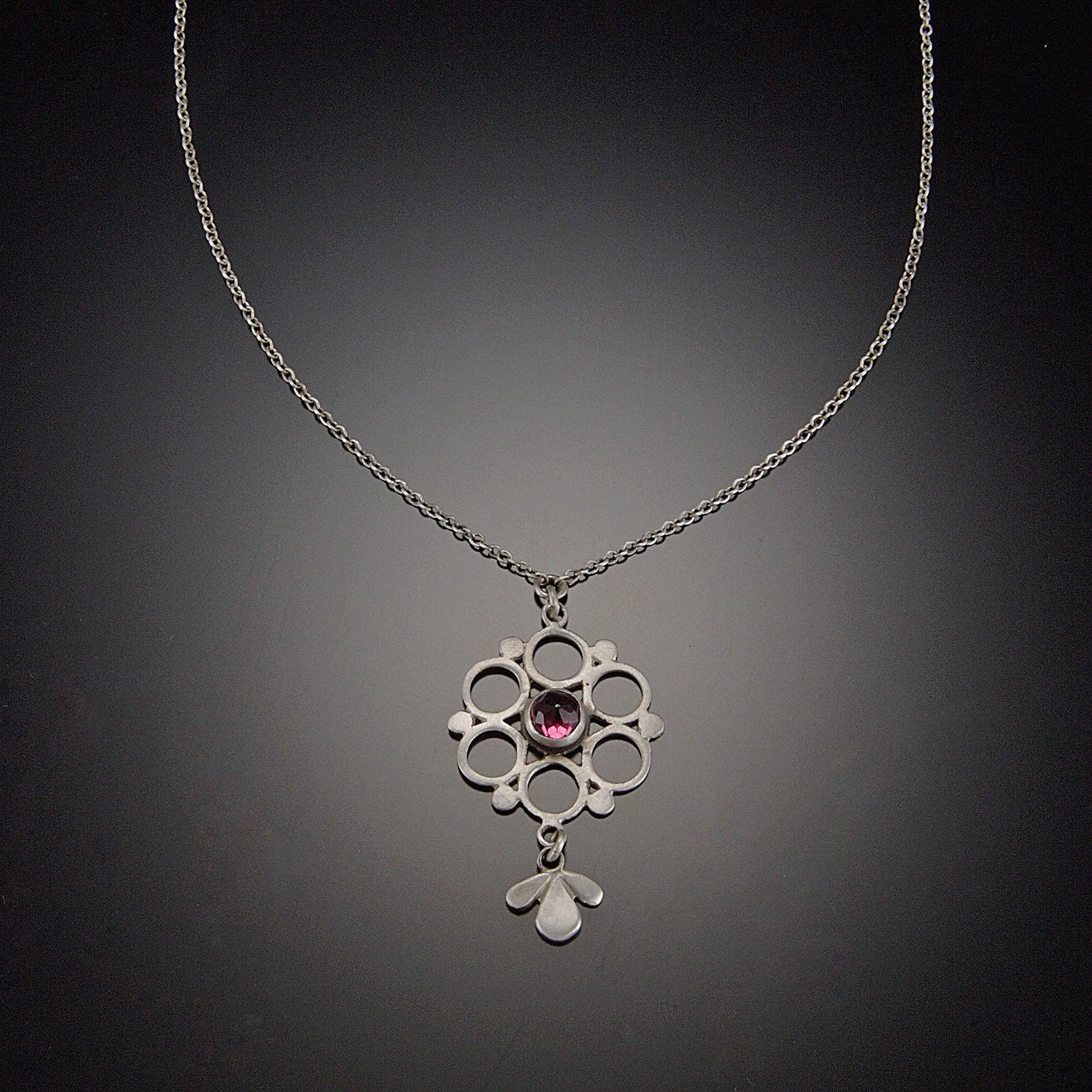 Mandala Necklace with Garnet