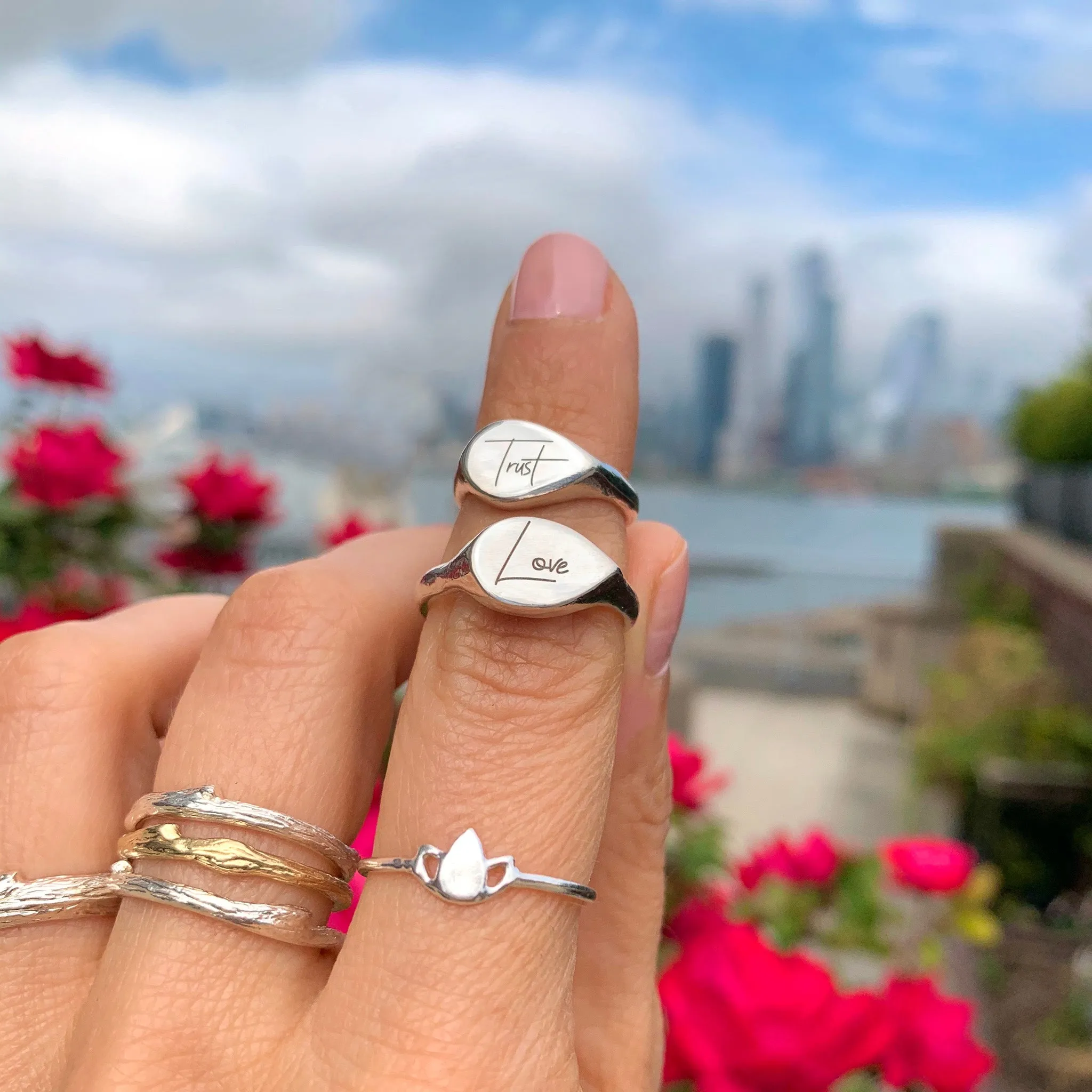 Mantra Signet Ring | Personalized Engraving | Sterling