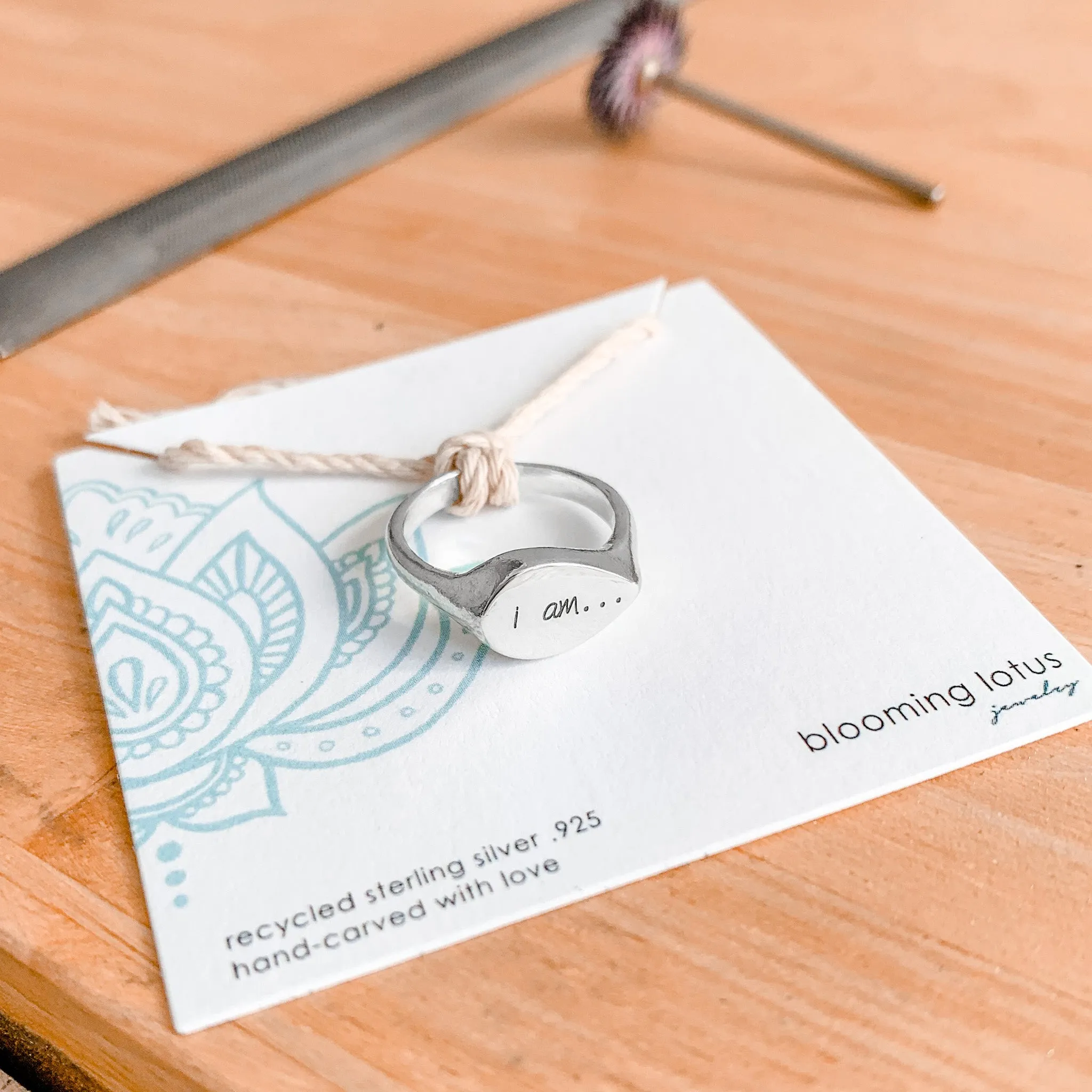 Mantra Signet Ring | Personalized Engraving | Sterling