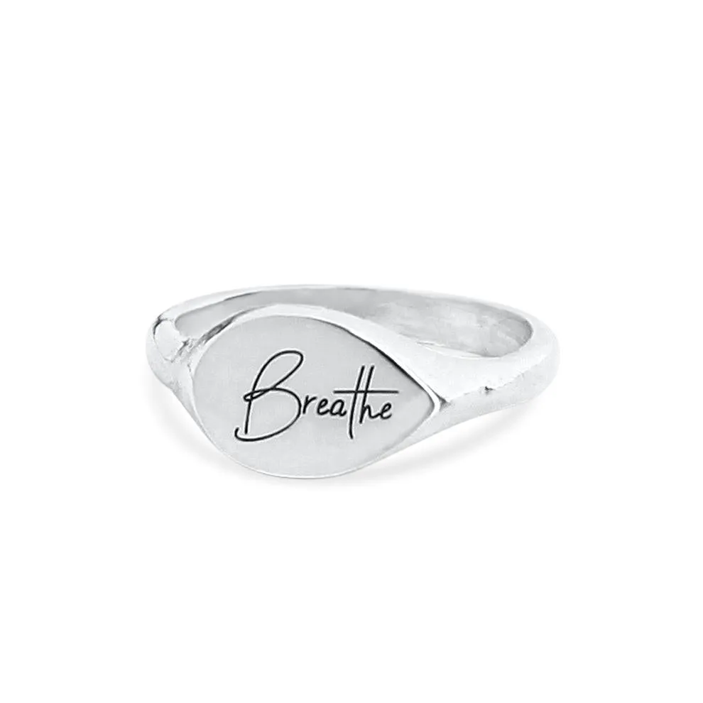 Mantra Signet Ring | Personalized Engraving | Sterling