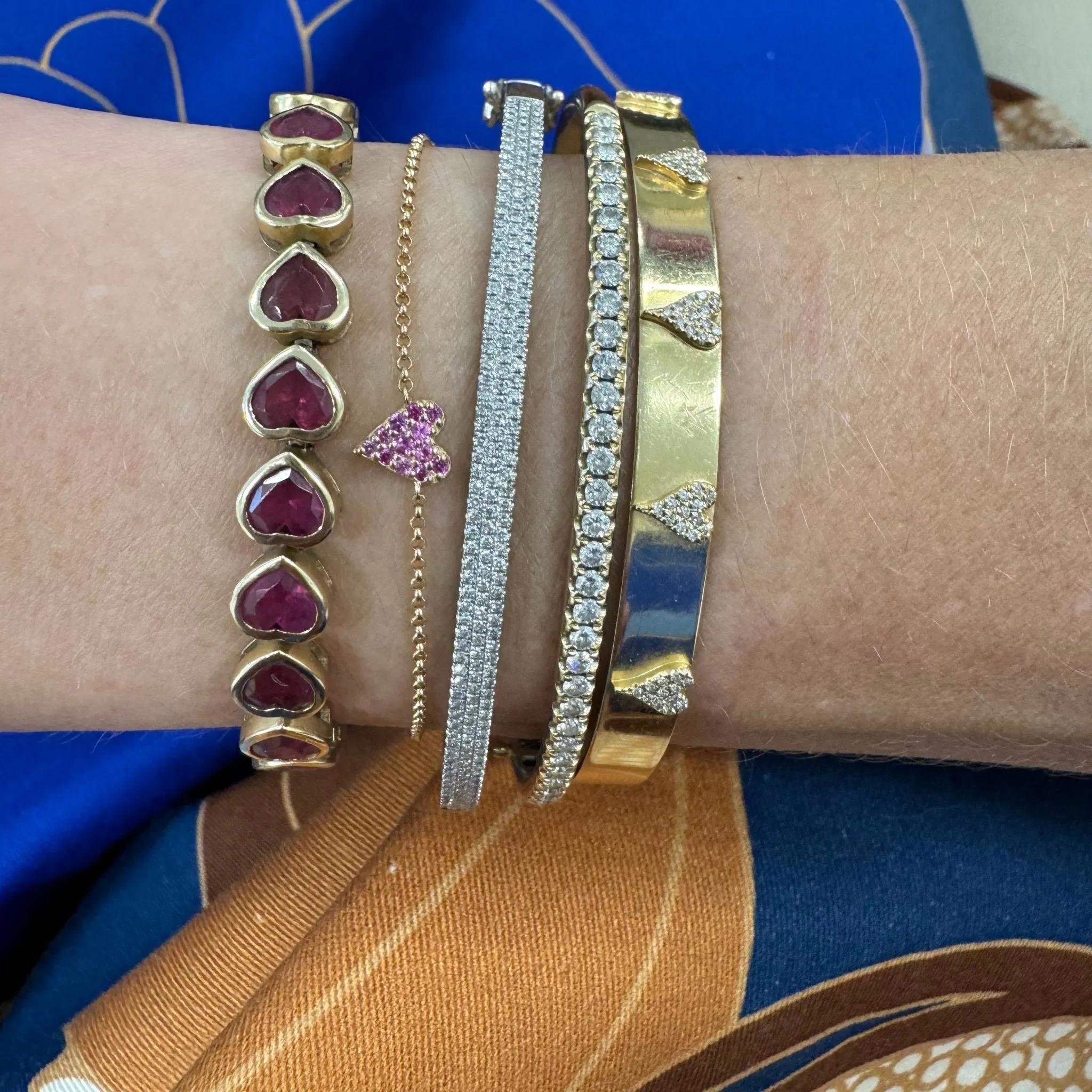 Mini Pink Sapphire Heart Bracelet