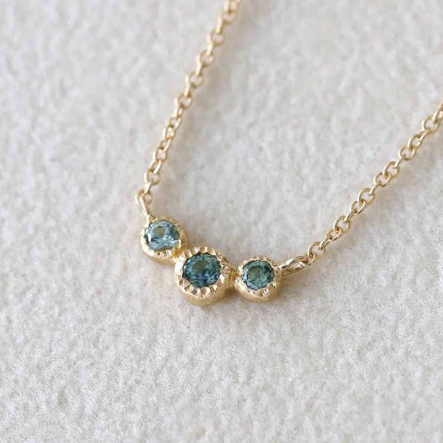 Montana sapphire bezel necklace