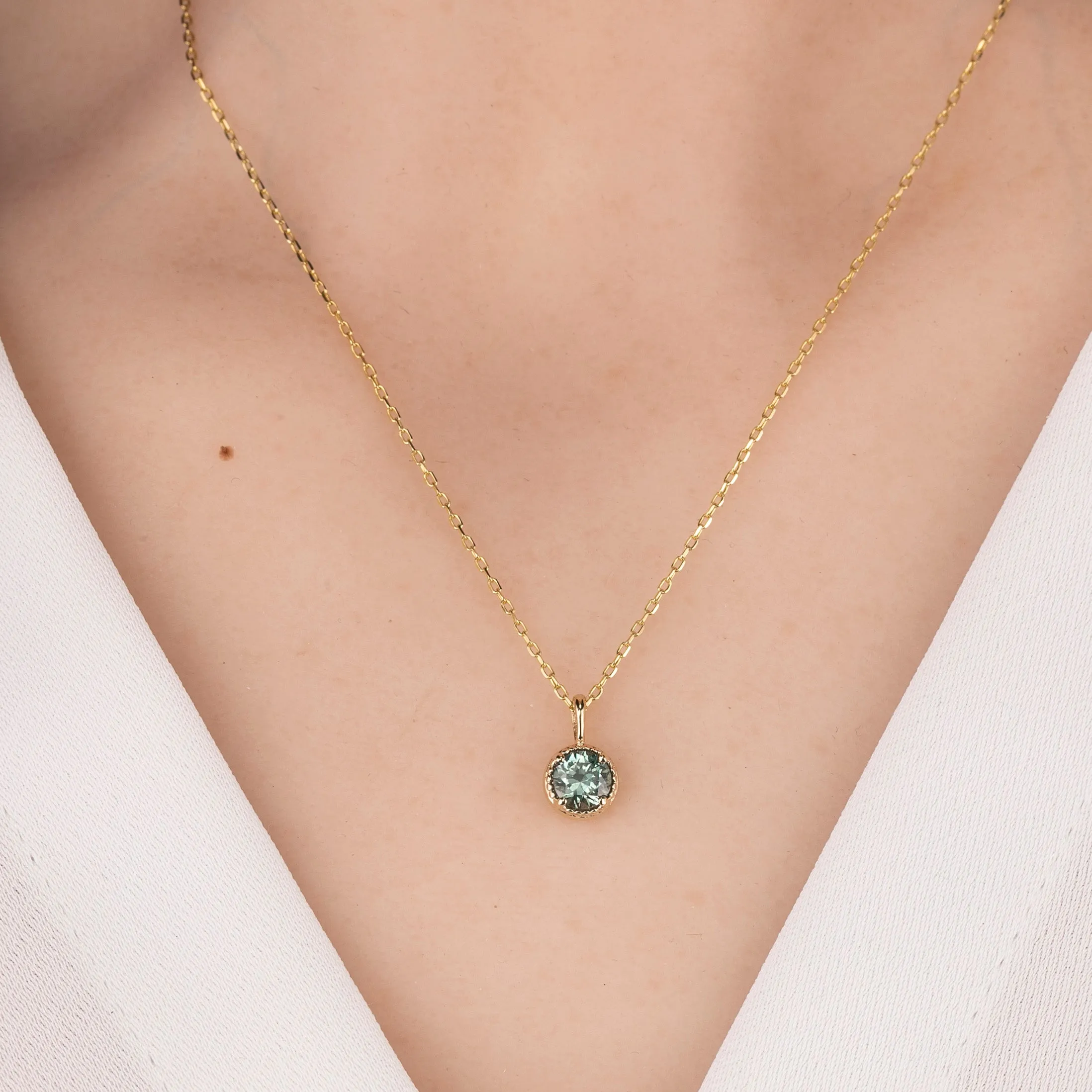 Montana Sapphire Dahlia Round Charm