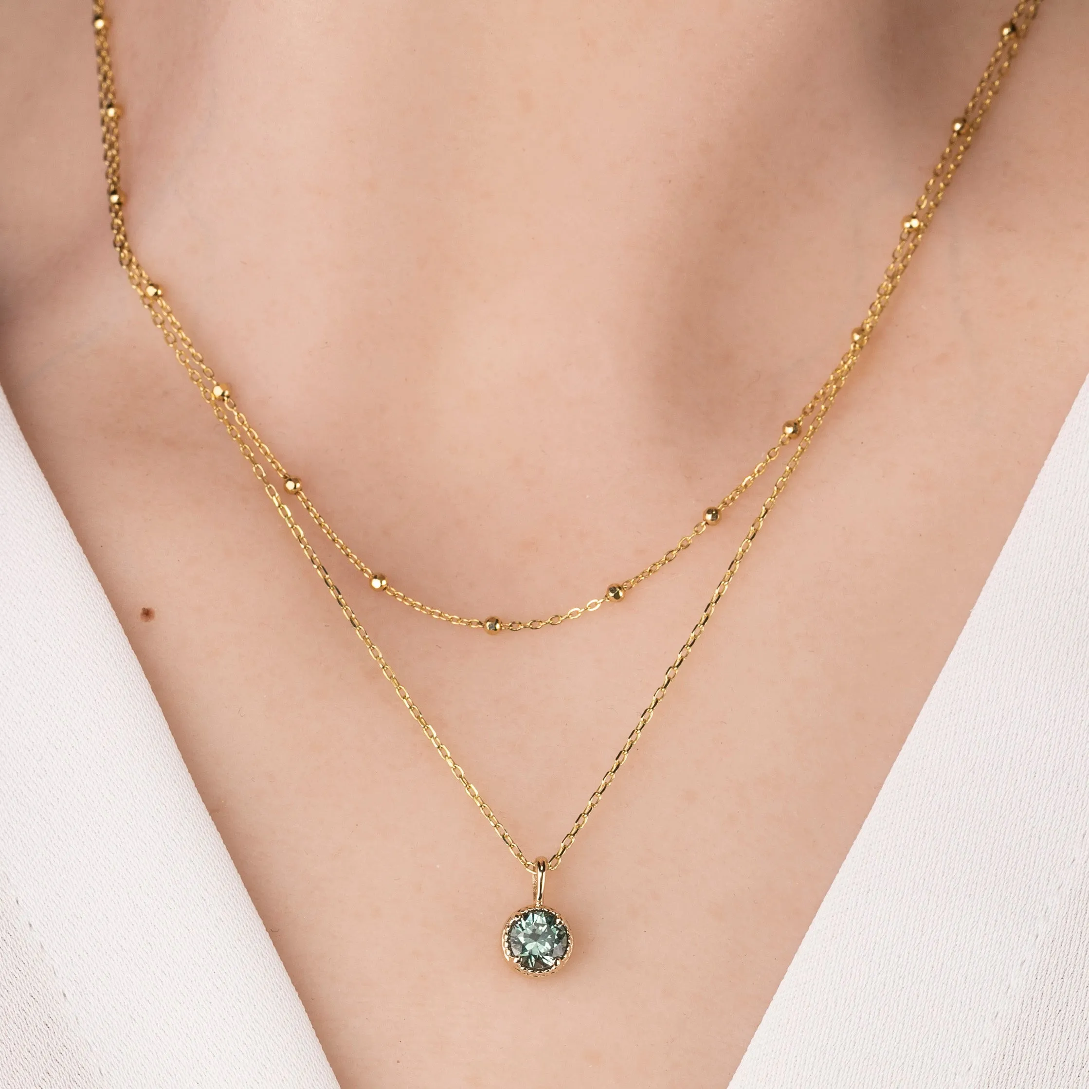 Montana Sapphire Dahlia Round Charm