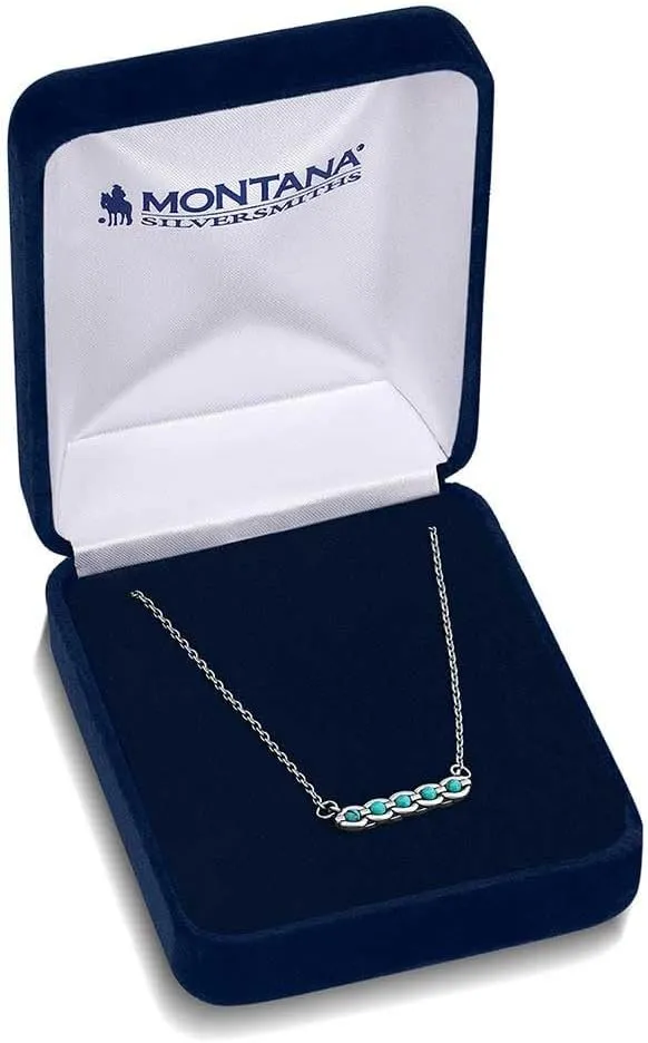 Montana Silversmiths Center of It All Stunning Turquoise Pendant 19" Split Rolo Necklace