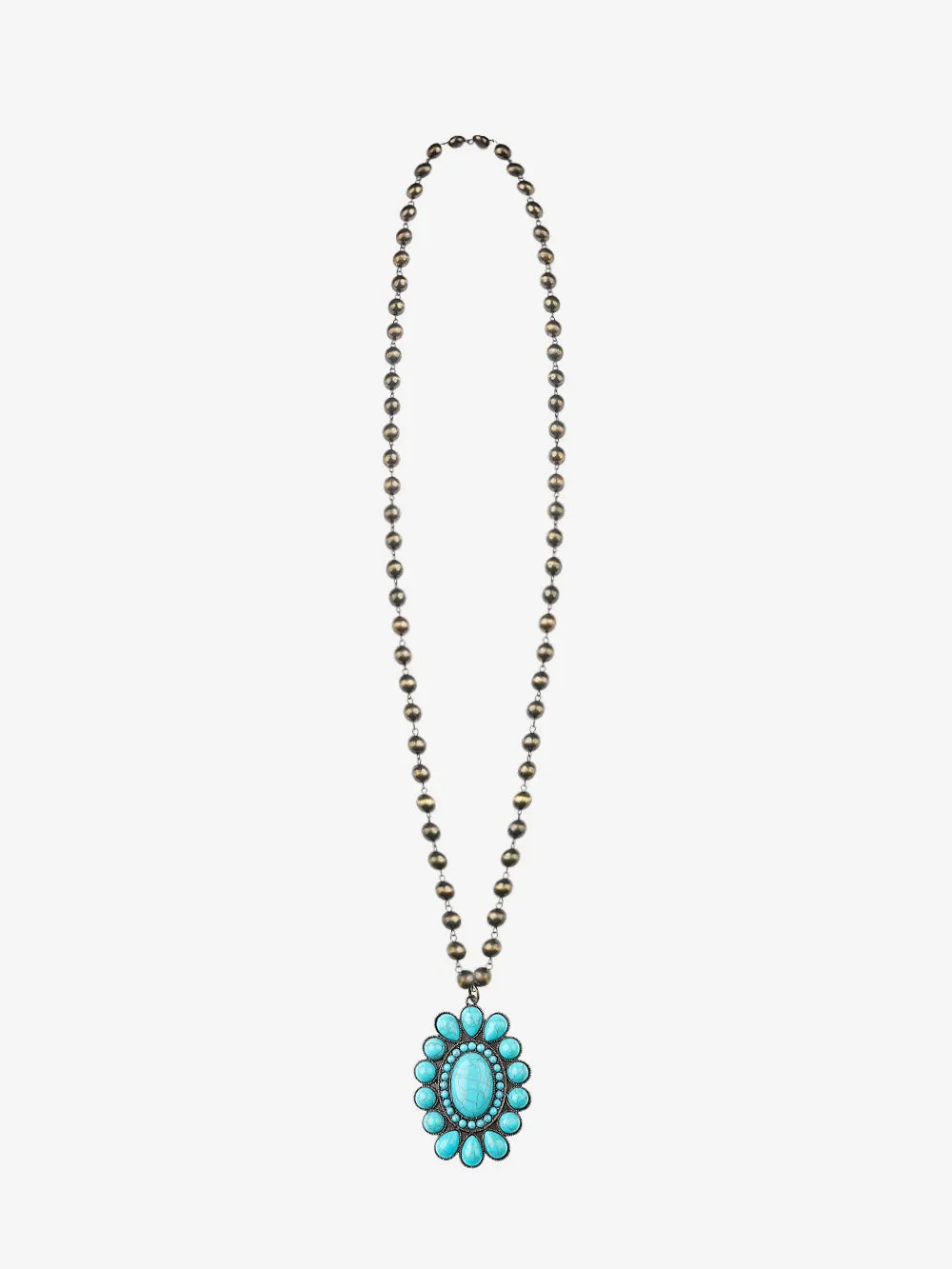 Montana West Revolving Teardrops Turquoise Necklace