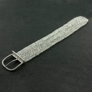 Moonstone & Diamond Buckle Bracelet