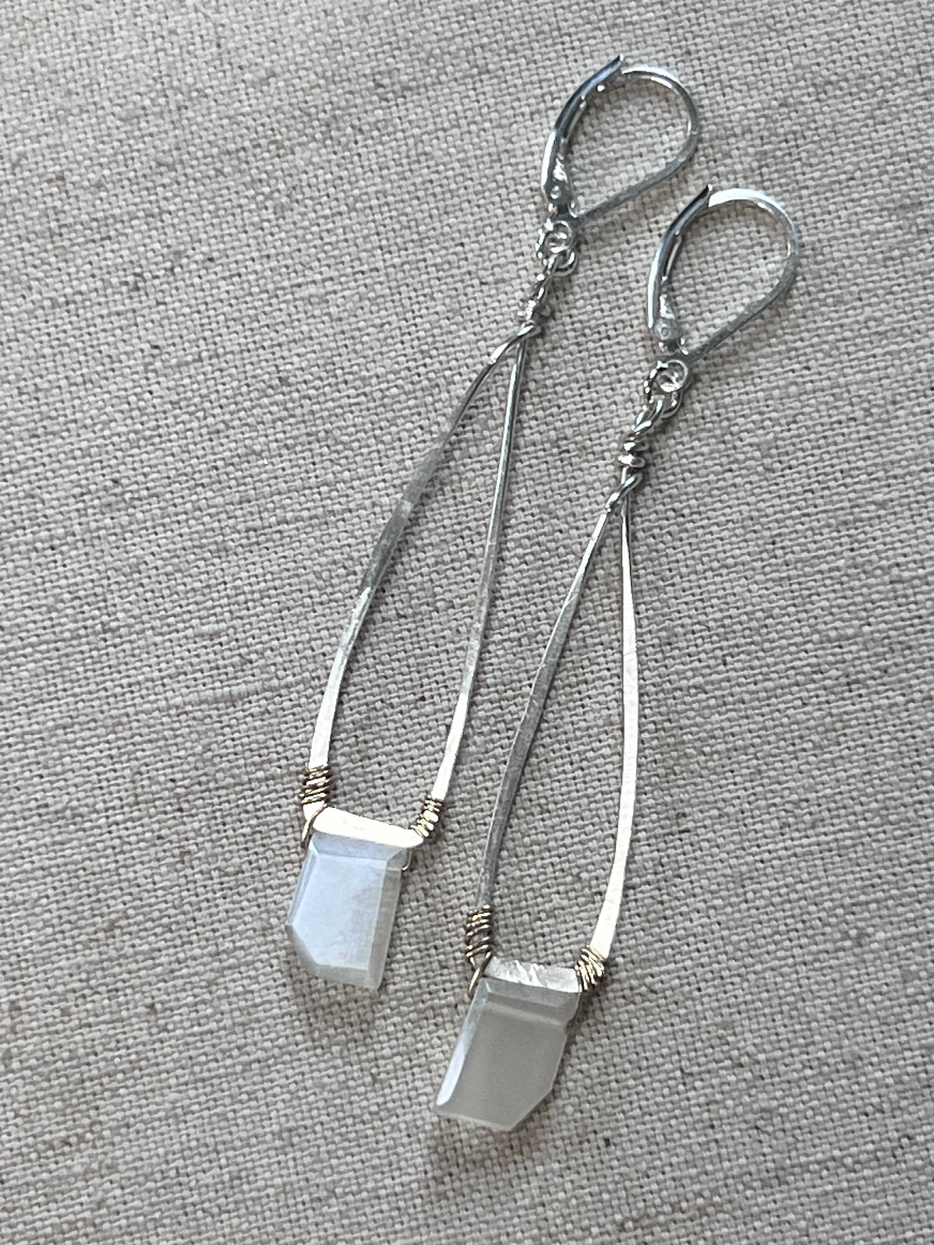 Moonstone Geometry Earrings
