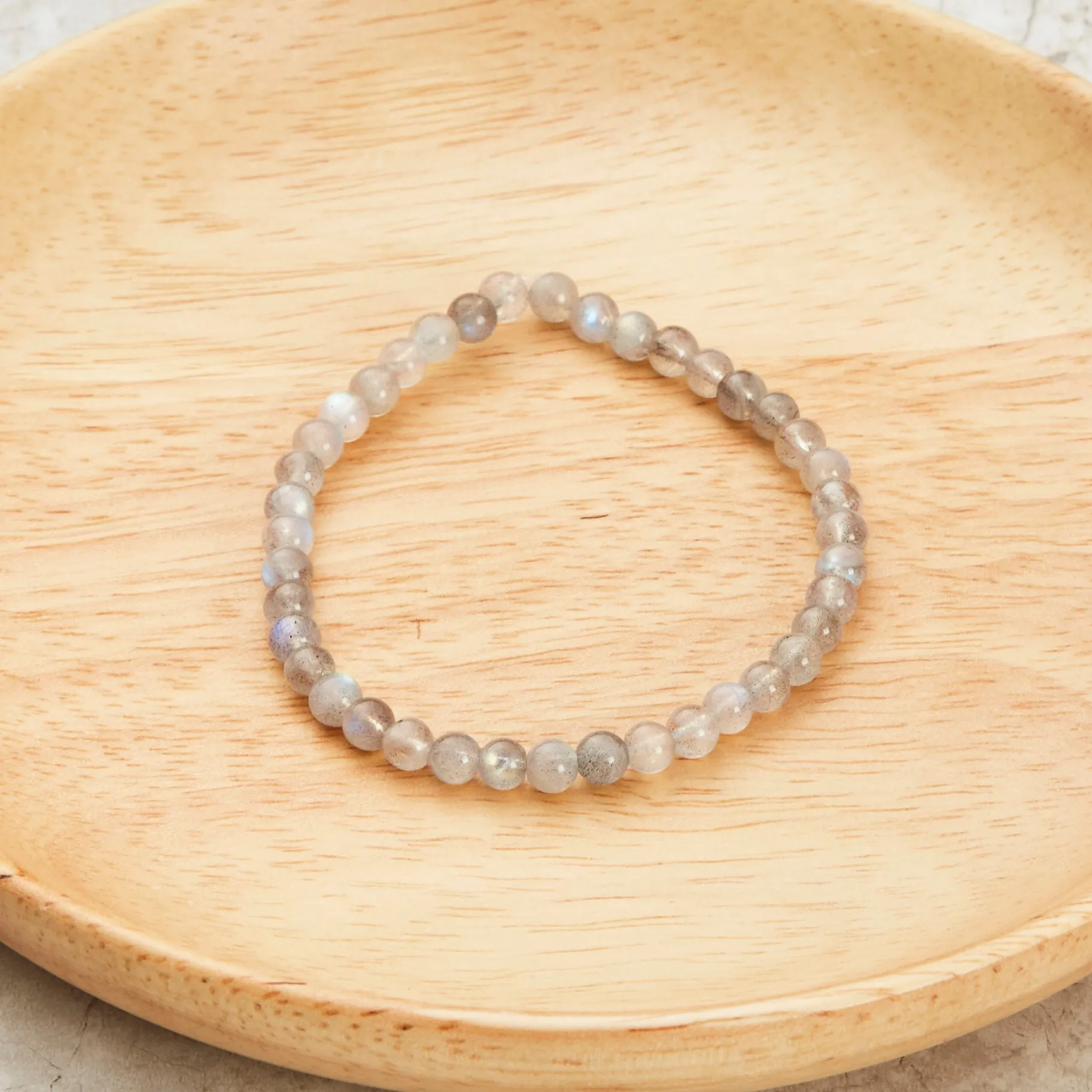 Moonstone Mini Beaded Gemstone Stretch Bracelet