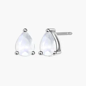 Moonstone Pear Cut Stud Earrings in Sterling Silver - Irosk Australia ®