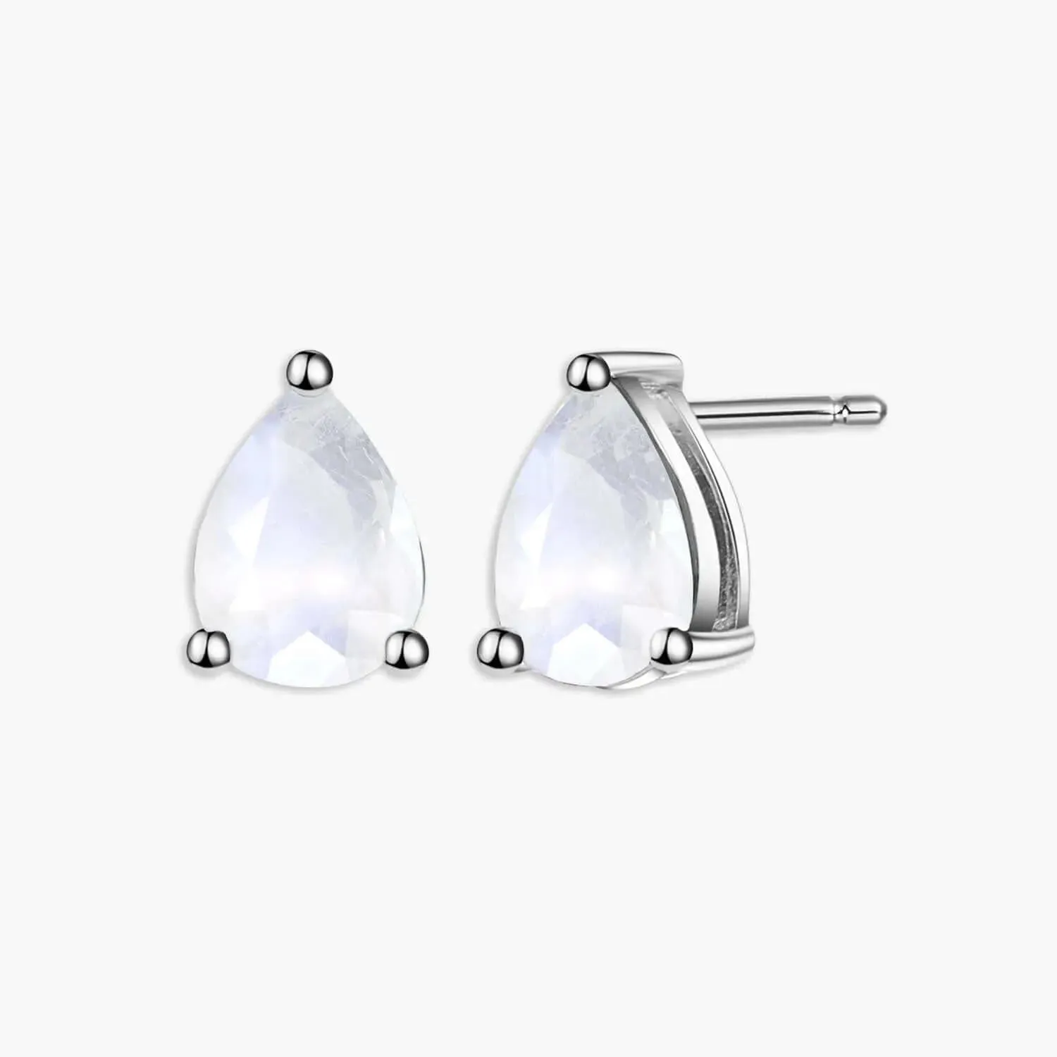 Moonstone Pear Cut Stud Earrings in Sterling Silver - Irosk Australia ®