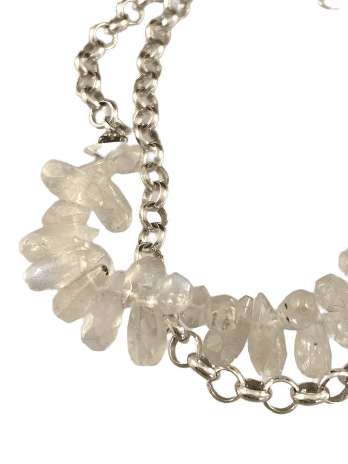 Moonstone Teardrop Double Strand Bracelet