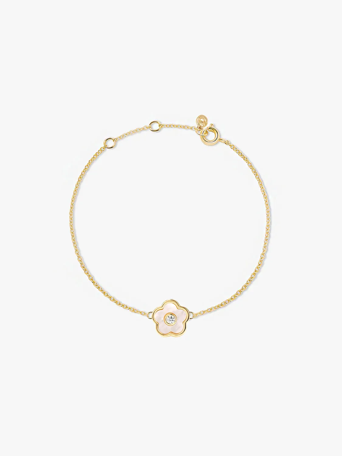 Mother of Pearl Flower Sapphire Bracelet