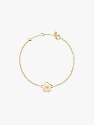 Mother of Pearl Flower Sapphire Bracelet