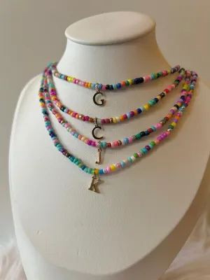 Multi Beaded Initial Necklace