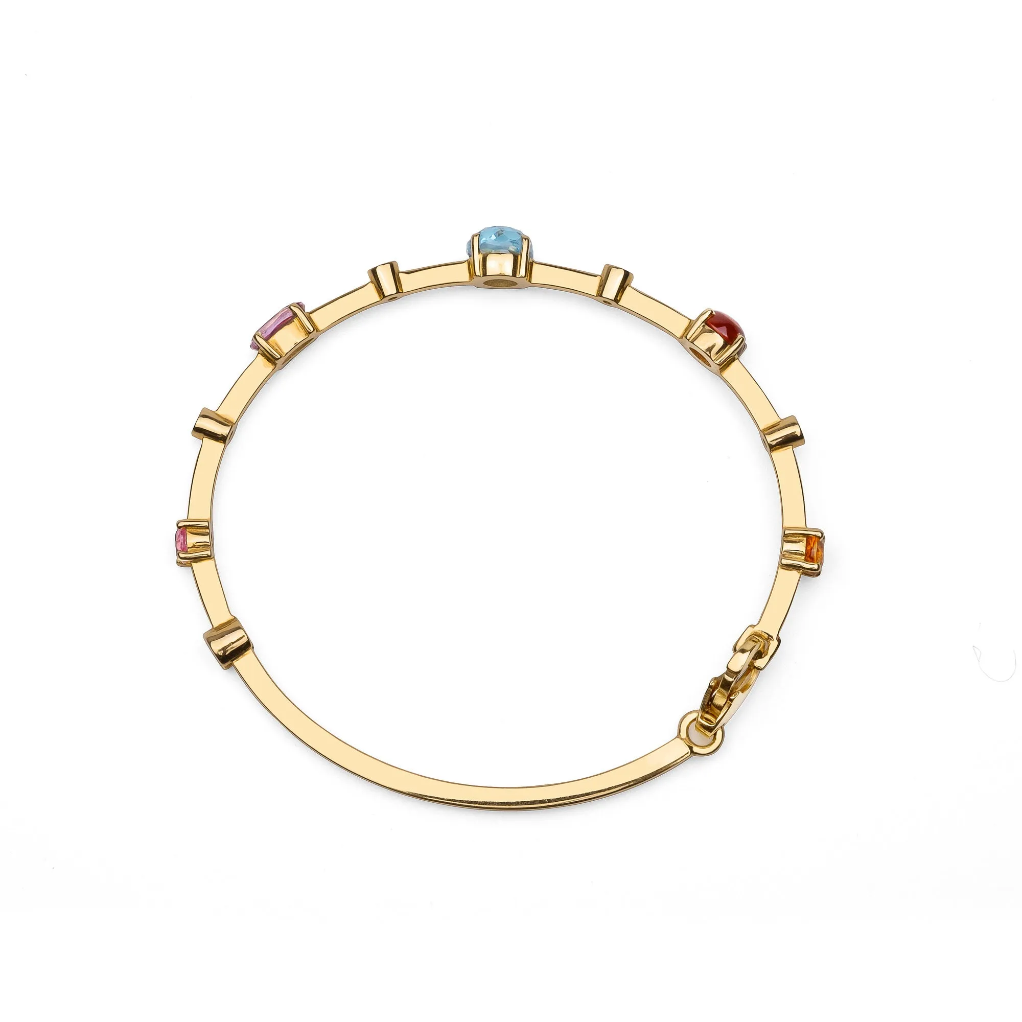 Multi coloured gemstones 18k yellow gold bracelet