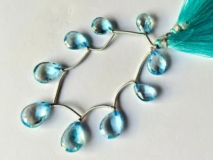 Natural Blue Topaz Pear Shape Briolette Beads