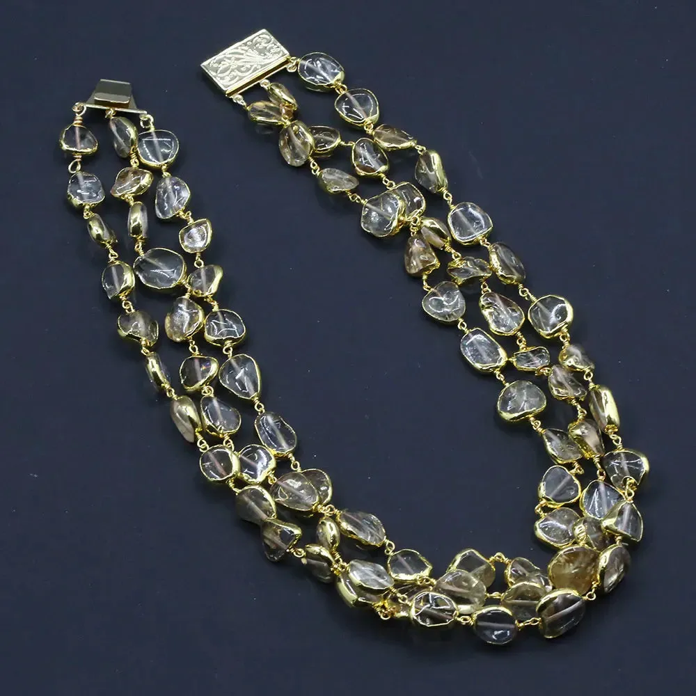 Natural gemstone Yellow Citrine Necklace