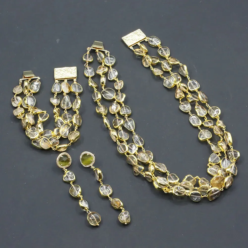 Natural gemstone Yellow Citrine Necklace