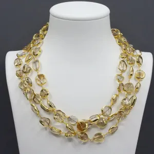 Natural gemstone Yellow Citrine Necklace