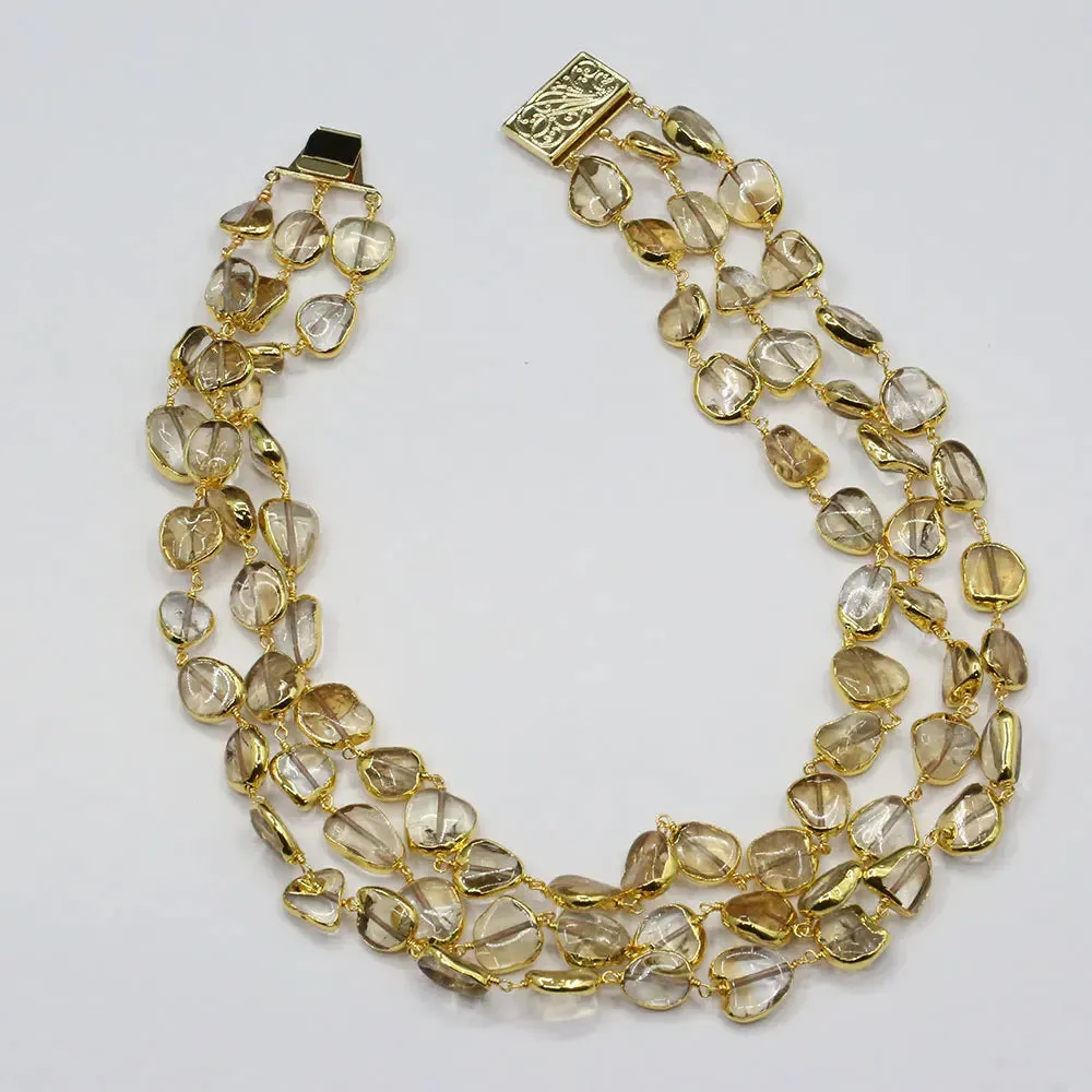 Natural gemstone Yellow Citrine Necklace