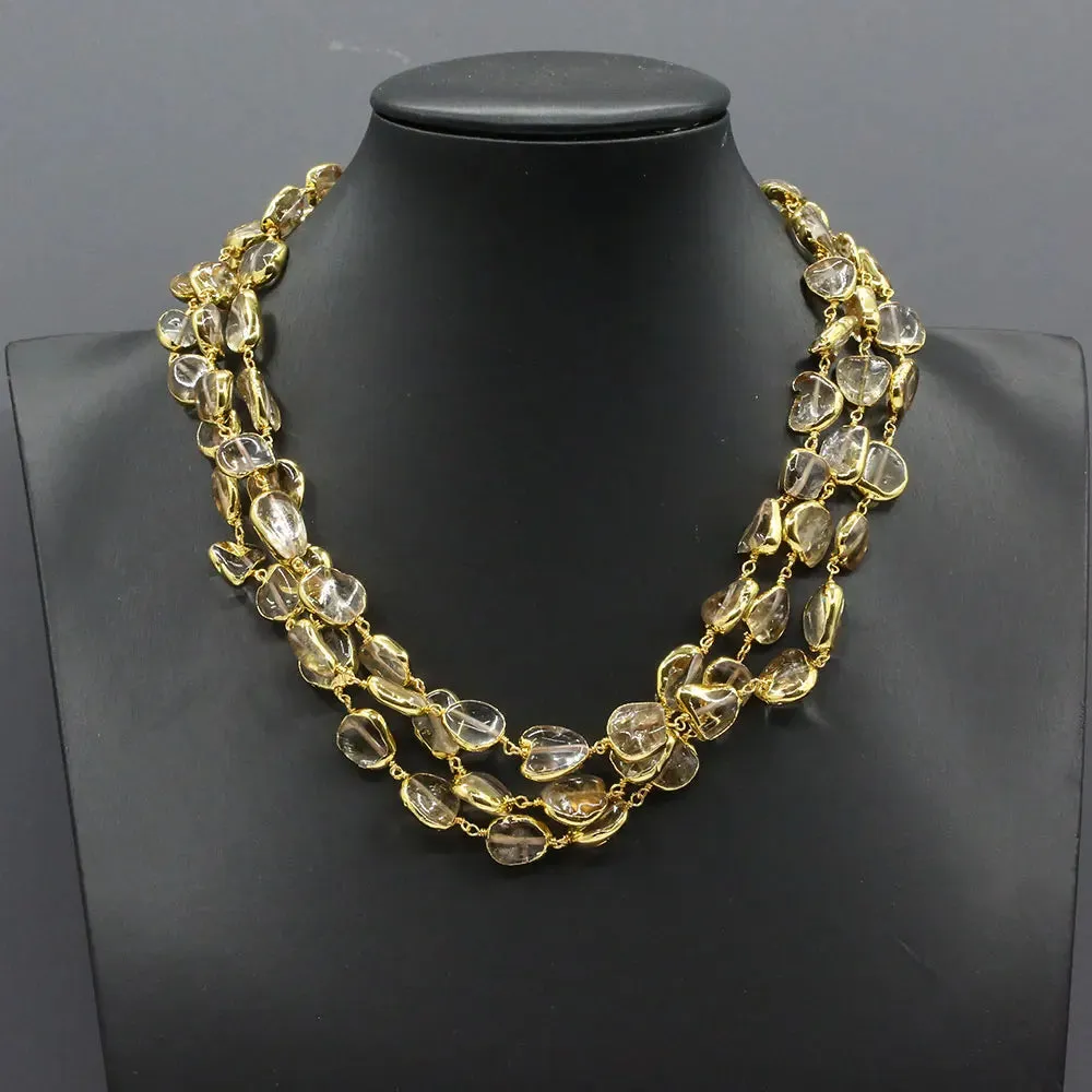 Natural gemstone Yellow Citrine Necklace