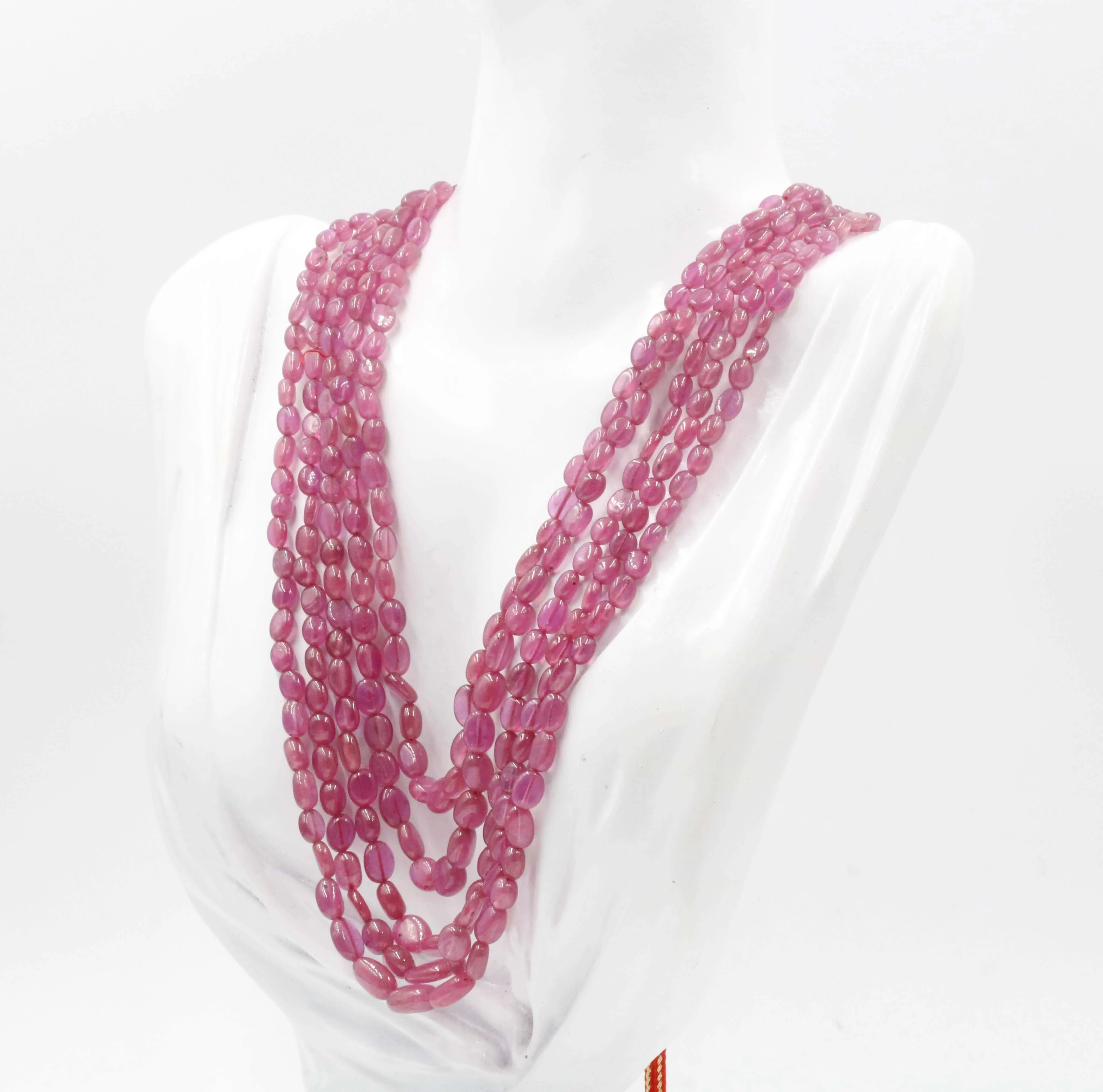 Natural Pink Sapphire Beaded Necklace Pink Sapphire Beaded Gemstone Pink Sapphire Necklace Pink Sapphire Indian Gem Necklace SKU 6142989