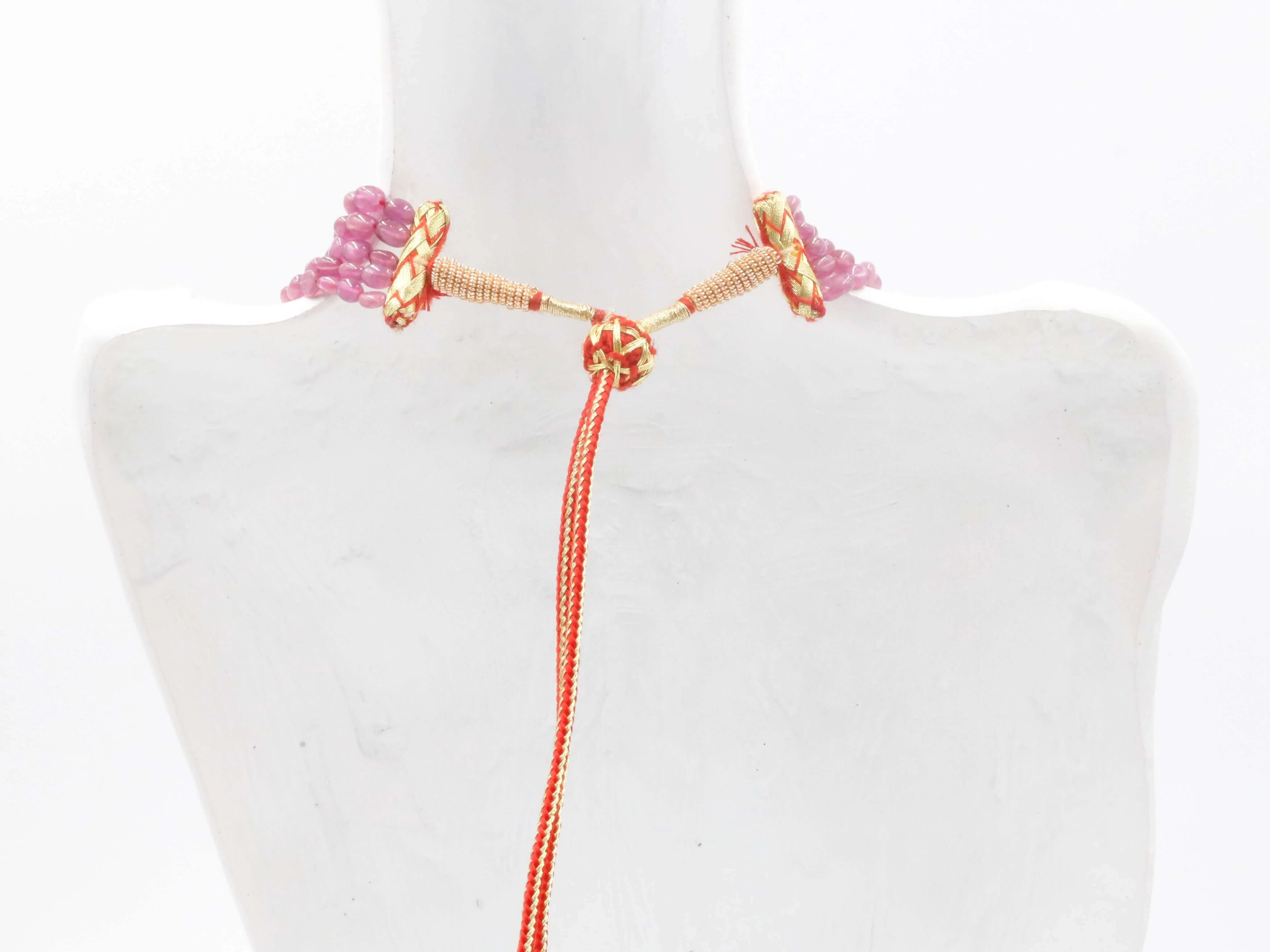 Natural Pink Sapphire Beaded Necklace Pink Sapphire Beaded Gemstone Pink Sapphire Necklace Pink Sapphire Indian Gem Necklace SKU 6142989