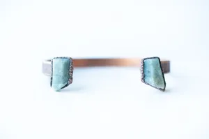 Natural Sapphire Cuff Bracelet | Raw Sapphire Crystal Cuff