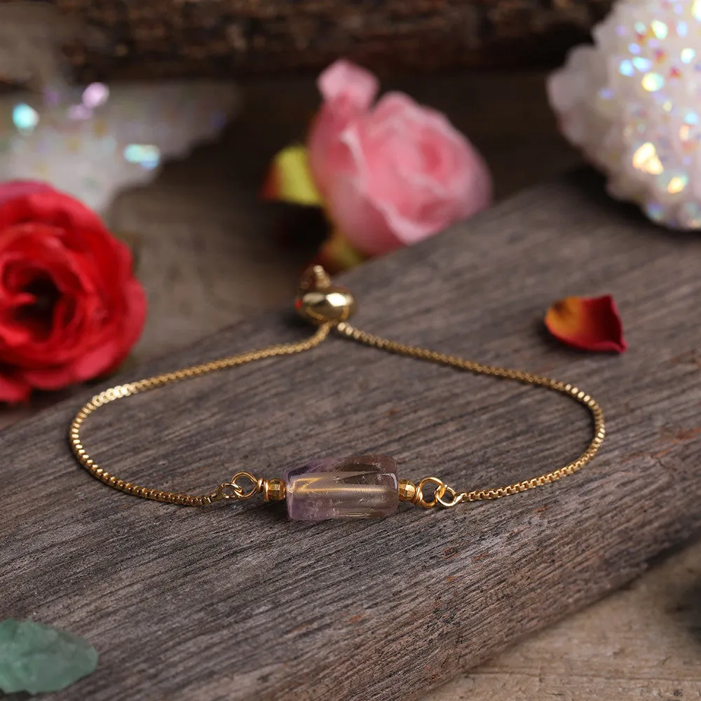 Natural Smooth Amethyst Citrine Quartz Black Tourmaline Single
