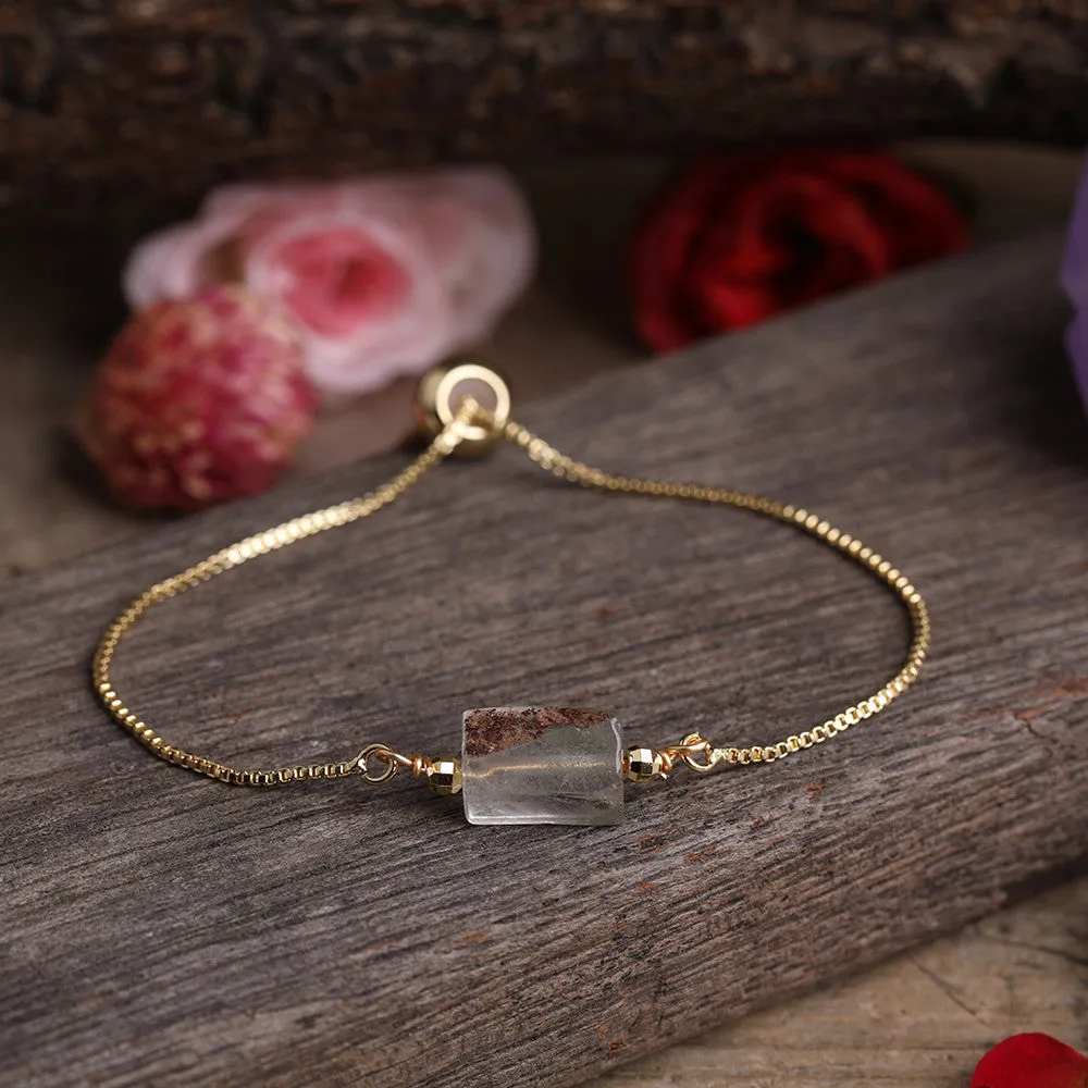 Natural Smooth Amethyst Citrine Quartz Black Tourmaline Single