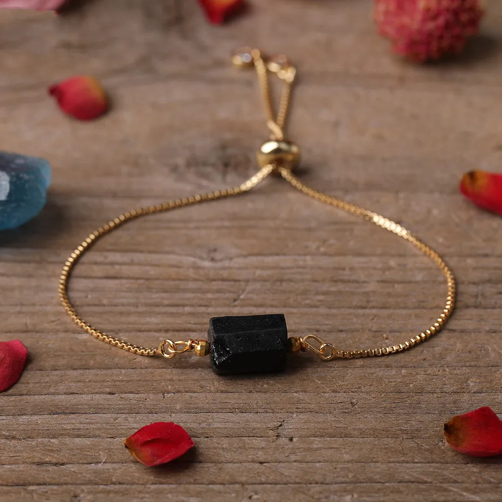 Natural Smooth Amethyst Citrine Quartz Black Tourmaline Single