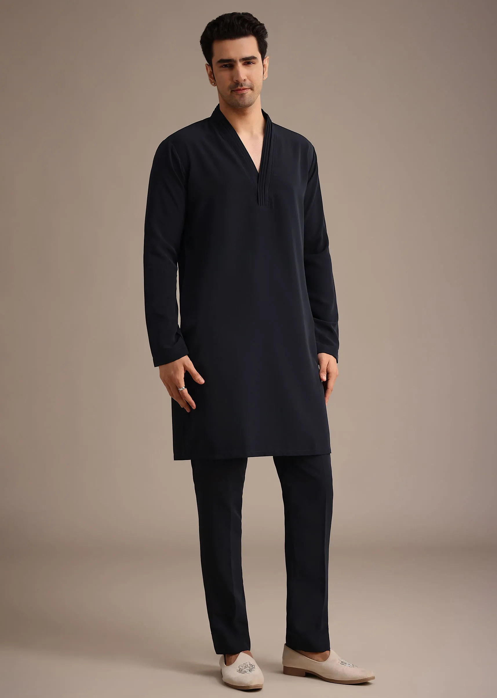 Navy Blue Hand Embroidered Jodhpuri Set