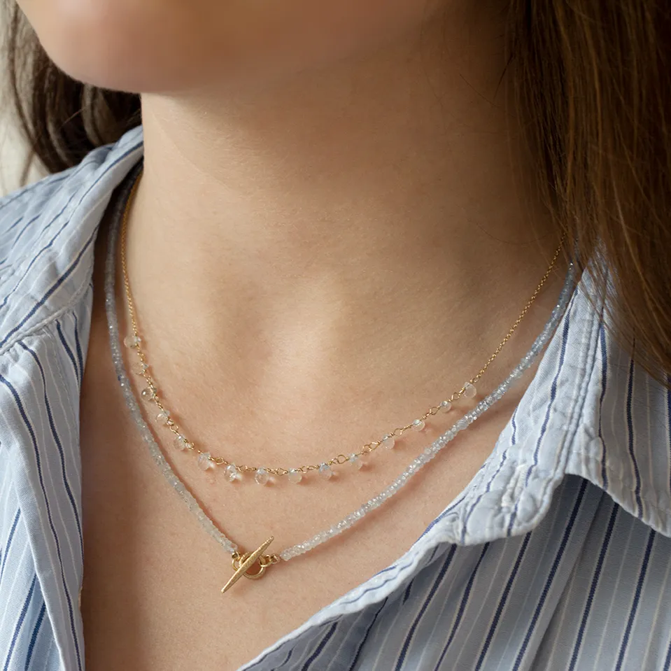 *One of Kind* Ombre Sapphire Toggle Necklace