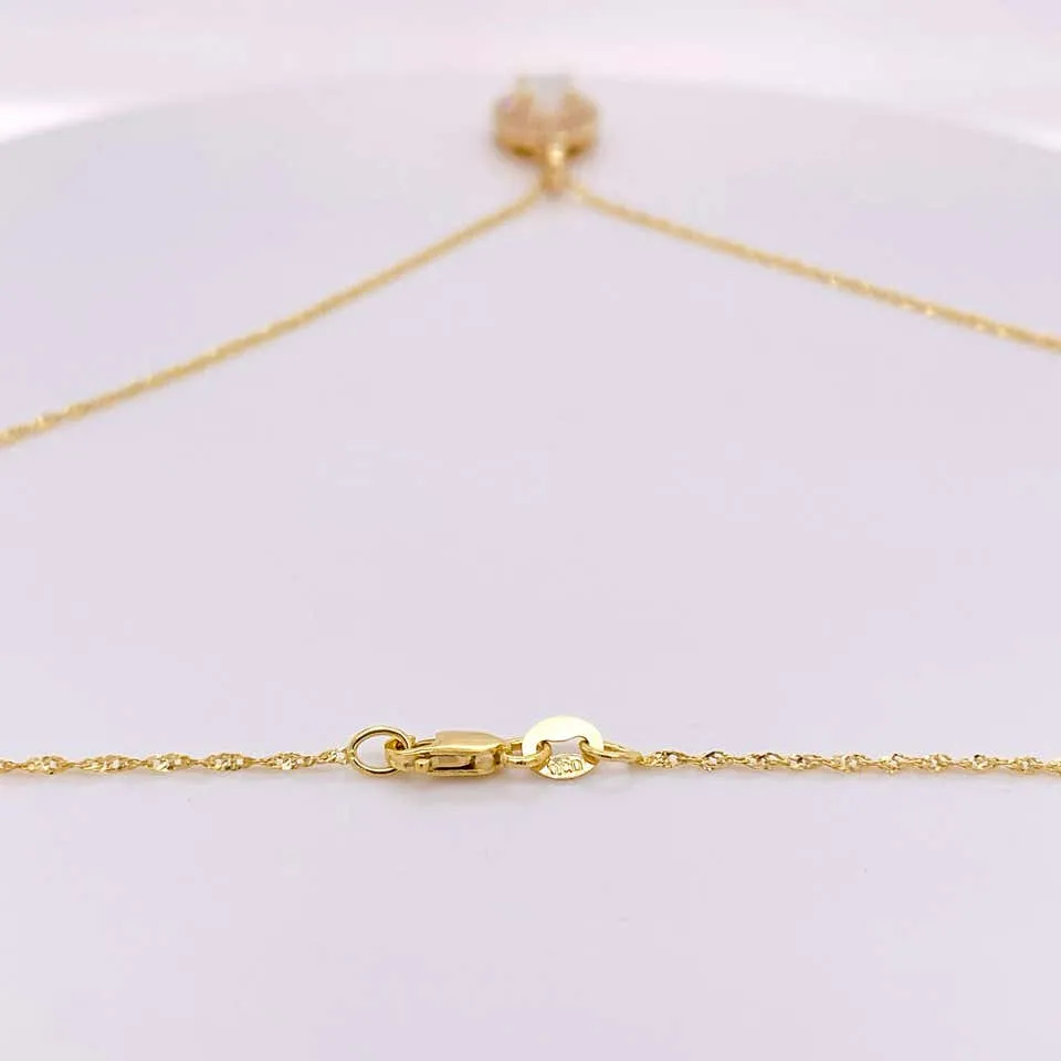 Opal Double Diamond Halo Necklace