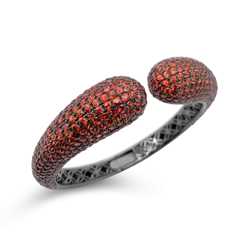 Orange Sapphire Cuff Bracelet