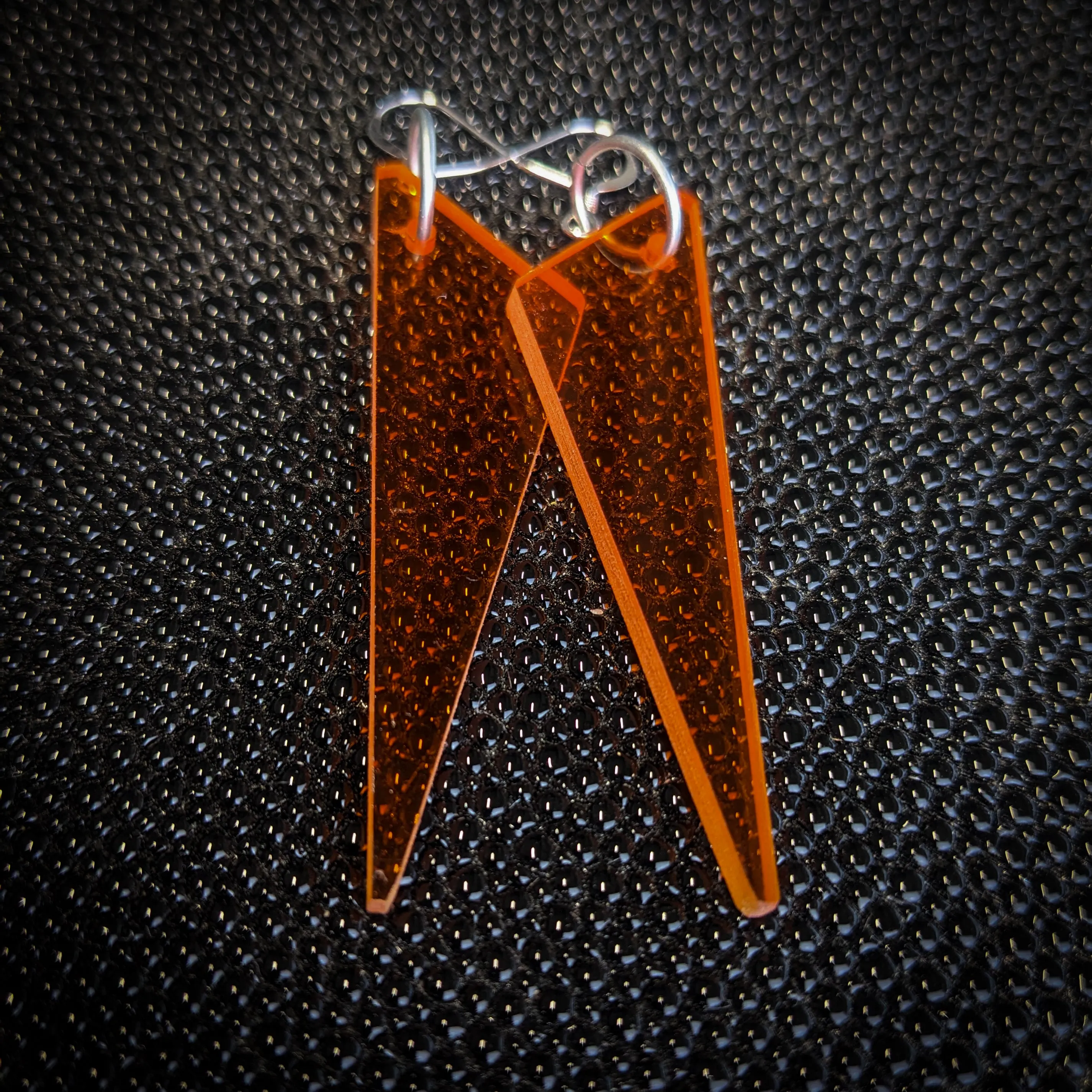 Orange Spears Dangle Earrings