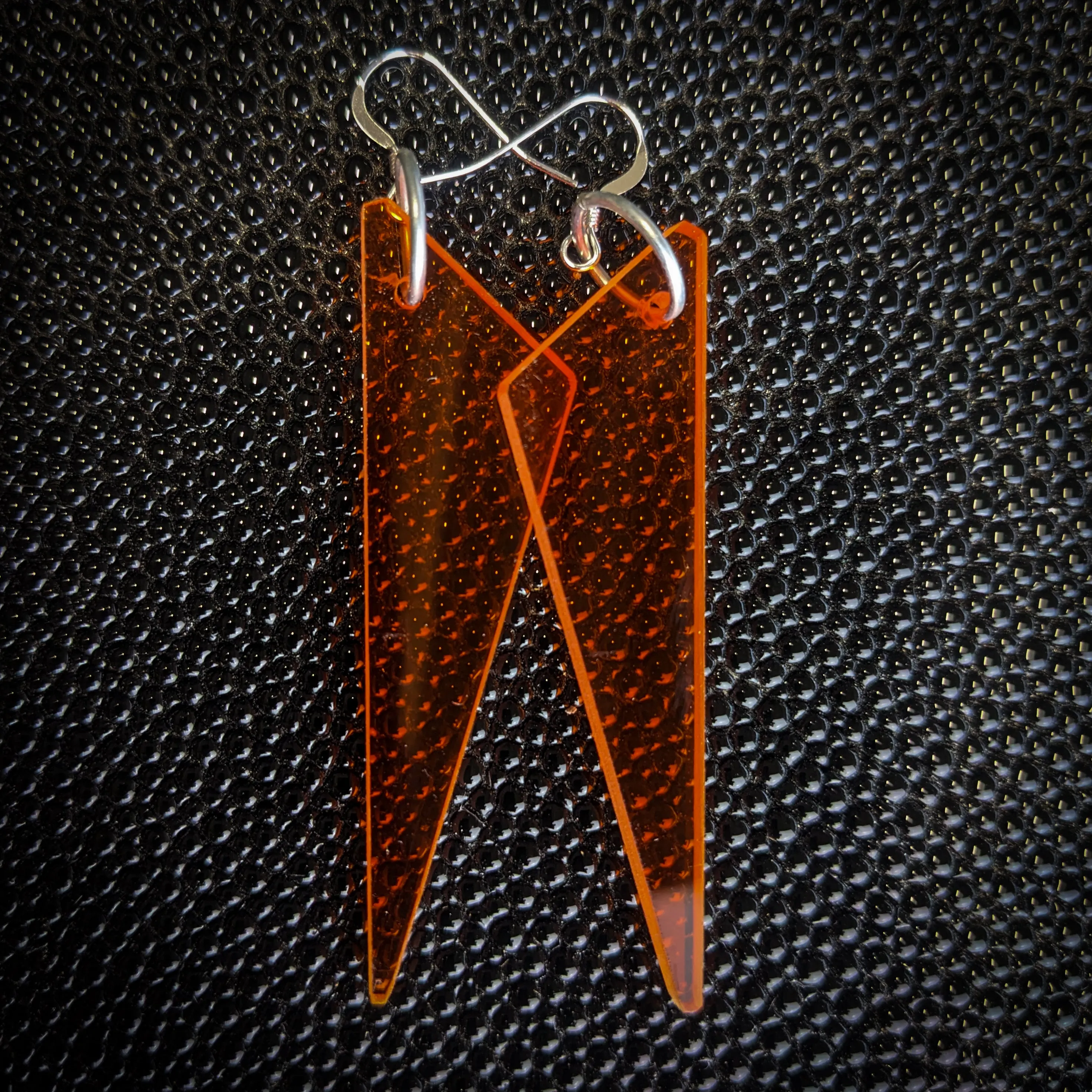 Orange Spears Dangle Earrings