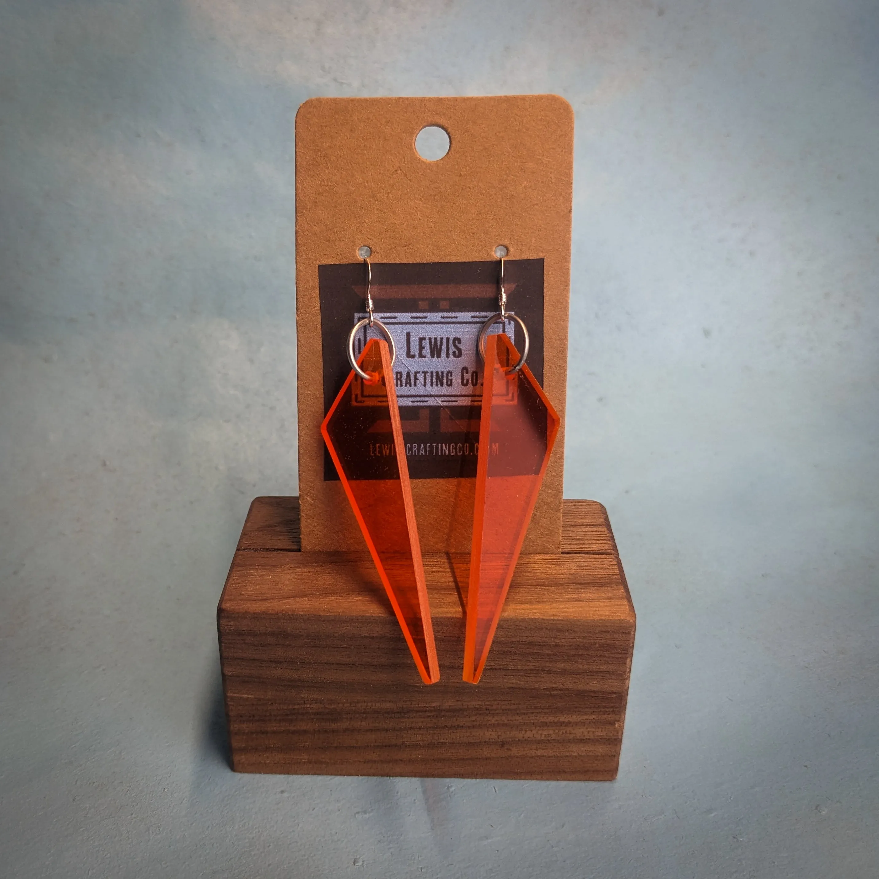 Orange Spears Dangle Earrings