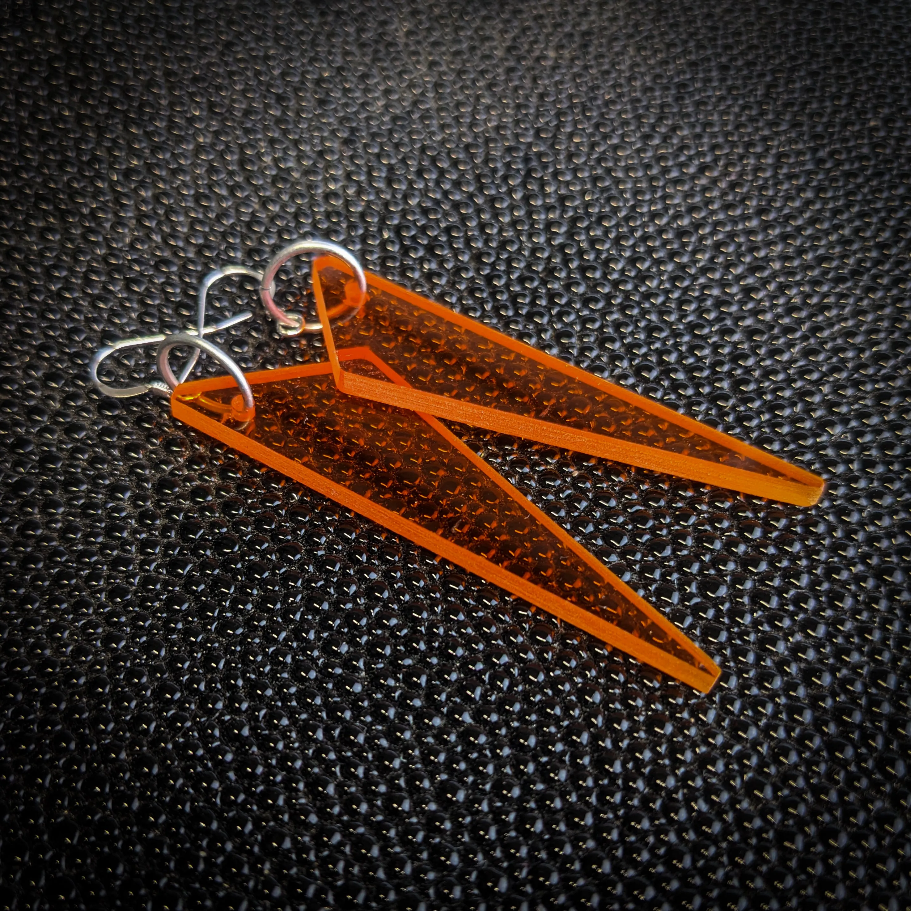 Orange Spears Dangle Earrings