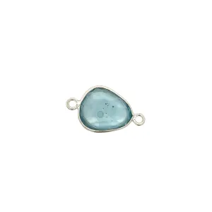 Organic Shape Channel Set Sky Blue Topaz Connector