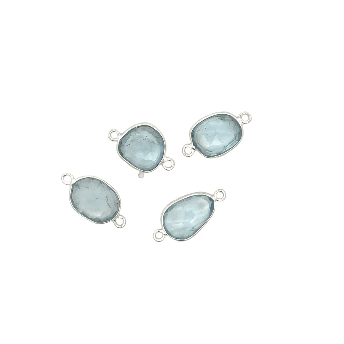Organic Shape Channel Set Sky Blue Topaz Connector